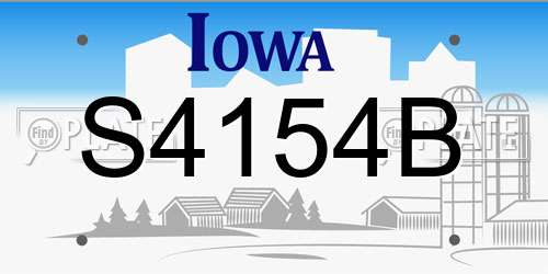 S4154B Iowa License Plate