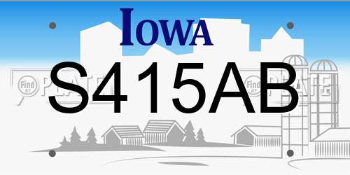 S415AB Iowa License Plate