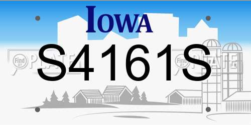 S4161S Iowa License Plate
