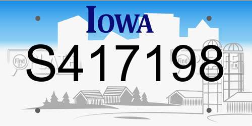 S417198 Iowa License Plate