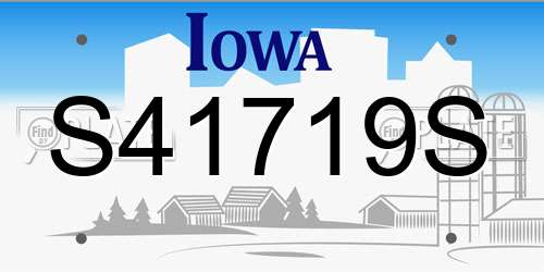 S41719S Iowa License Plate