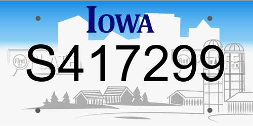 S417299 Iowa License Plate