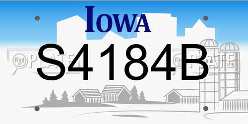 S4184B Iowa License Plate