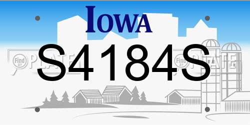 S4184S Iowa License Plate