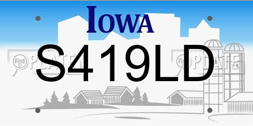 S419LD Iowa License Plate