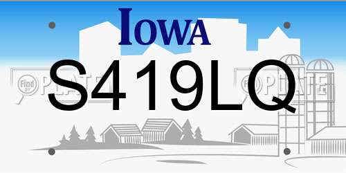 S419LQ Iowa License Plate