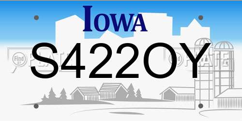S422OY Iowa License Plate