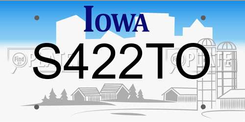 S422TO Iowa License Plate