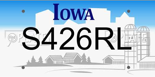 S426RL Iowa License Plate