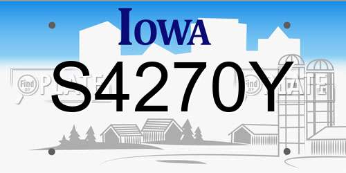 S4270Y Iowa License Plate
