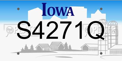 S4271Q Iowa License Plate