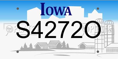 S4272O Iowa License Plate
