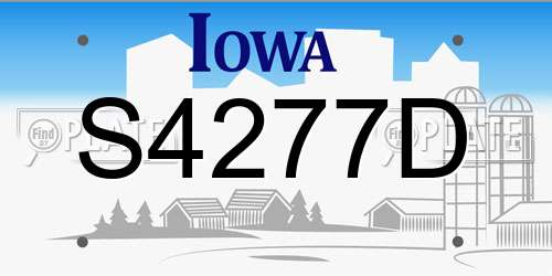 S4277D Iowa License Plate