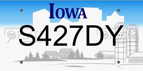 S427DY Iowa License Plate