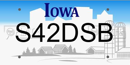 S42DSB Iowa License Plate