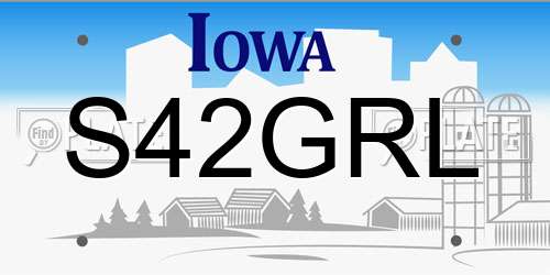 S42GRL Iowa License Plate