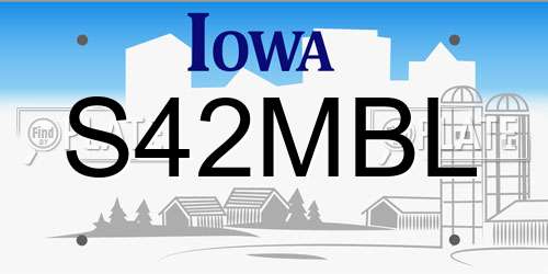 S42MBL Iowa License Plate