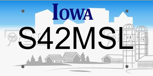 S42MSL Iowa License Plate