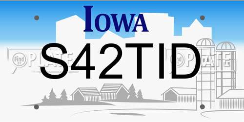 S42TID Iowa License Plate