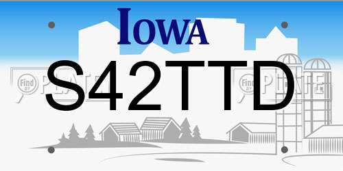 S42TTD Iowa License Plate