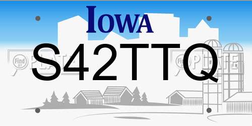 S42TTQ Iowa License Plate