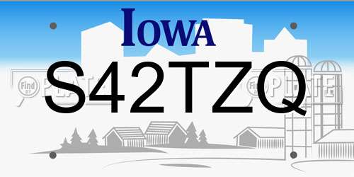 S42TZQ Iowa License Plate