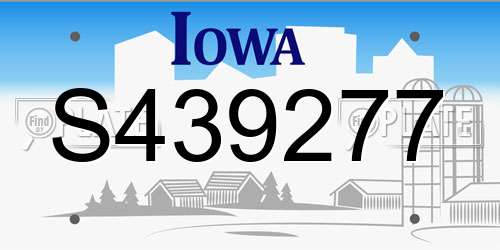 S439277 Iowa License Plate