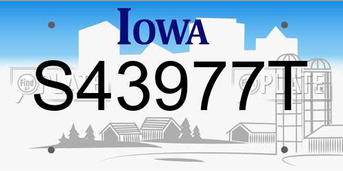 S43977T Iowa License Plate