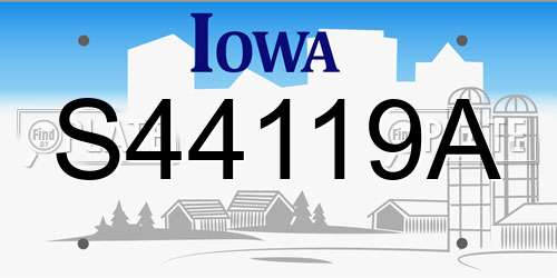 S44119A Iowa License Plate