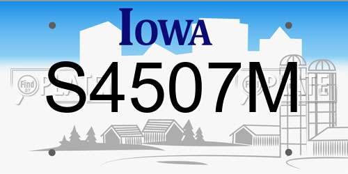 S4507M Iowa License Plate