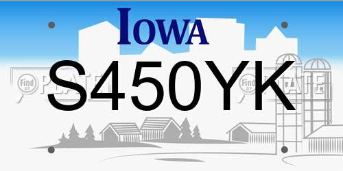 S450YK Iowa License Plate