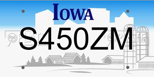 S450ZM Iowa License Plate