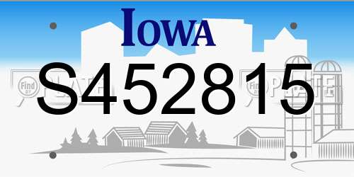 S452815 Iowa License Plate
