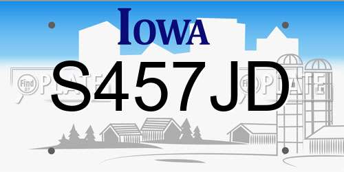 S457JD Iowa License Plate