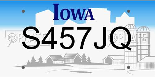S457JQ Iowa License Plate