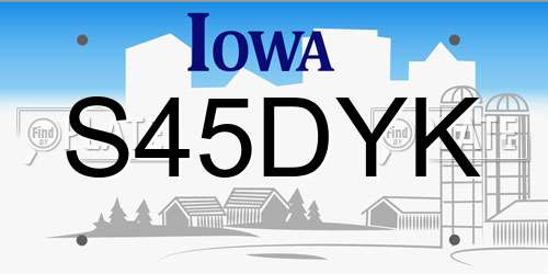 S45DYK Iowa License Plate