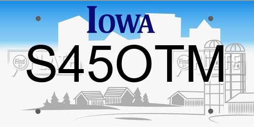 S45OTM Iowa License Plate