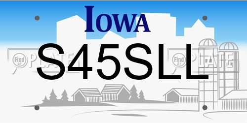 S45SLL Iowa License Plate