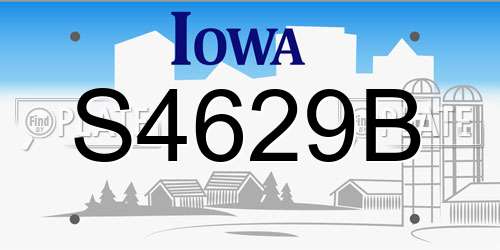 S4629B Iowa License Plate