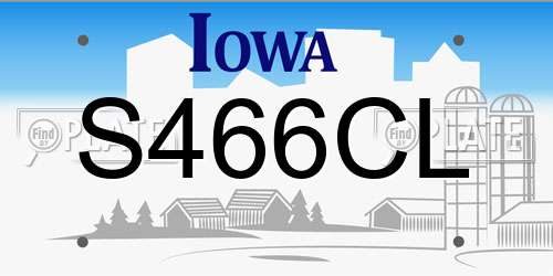 S466CL Iowa License Plate