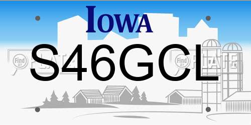 S46GCL Iowa License Plate