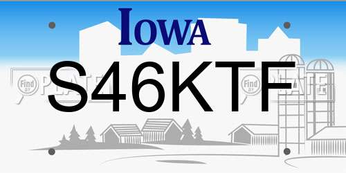 S46KTF Iowa License Plate