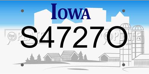 S4727O Iowa License Plate