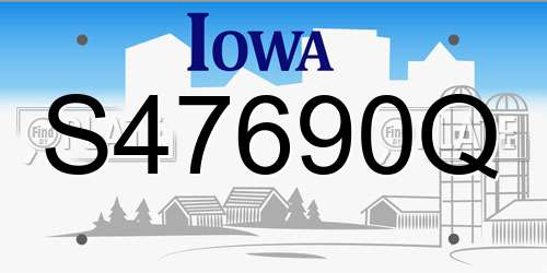 S47690Q Iowa License Plate