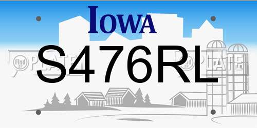 S476RL Iowa License Plate