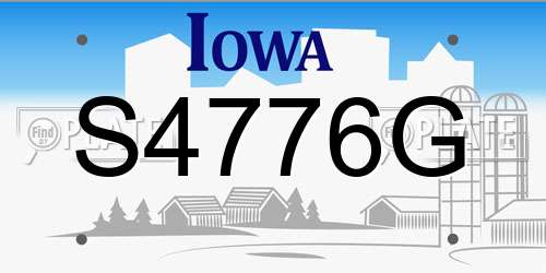 S4776G Iowa License Plate