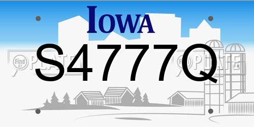 S4777Q Iowa License Plate