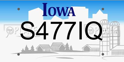 S477IQ Iowa License Plate