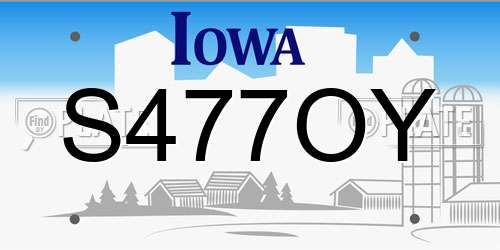 S477OY Iowa License Plate