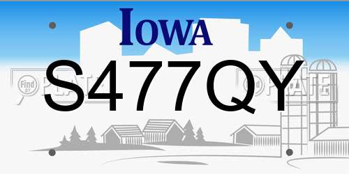 S477QY Iowa License Plate